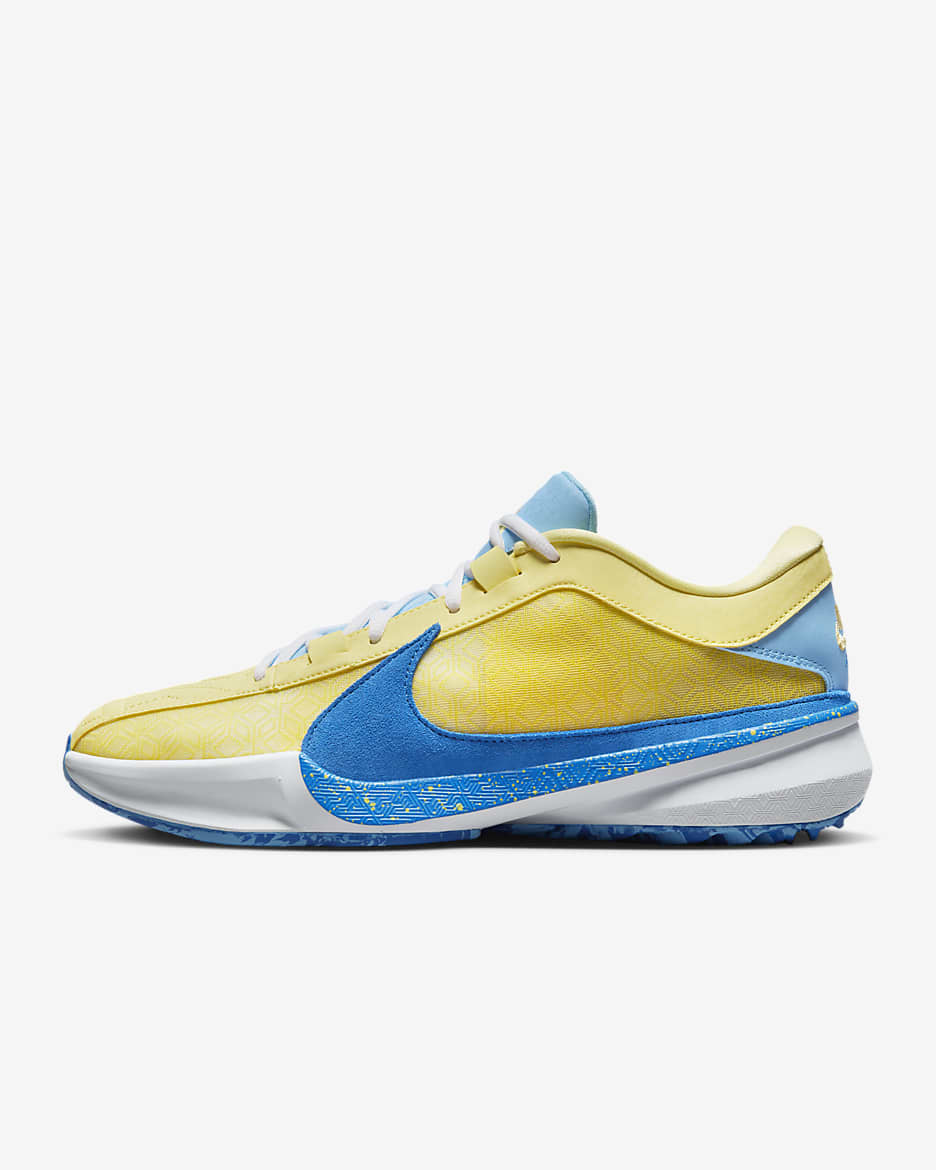 Nike basketball shoes blue and yellow hotsell